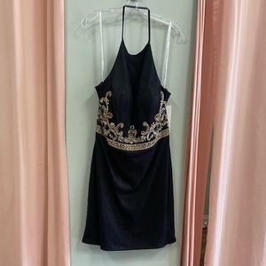 Rachel Allan Black Halter dress
